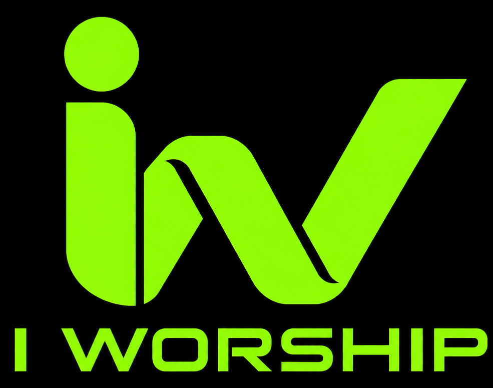 I Worship neon-green logo